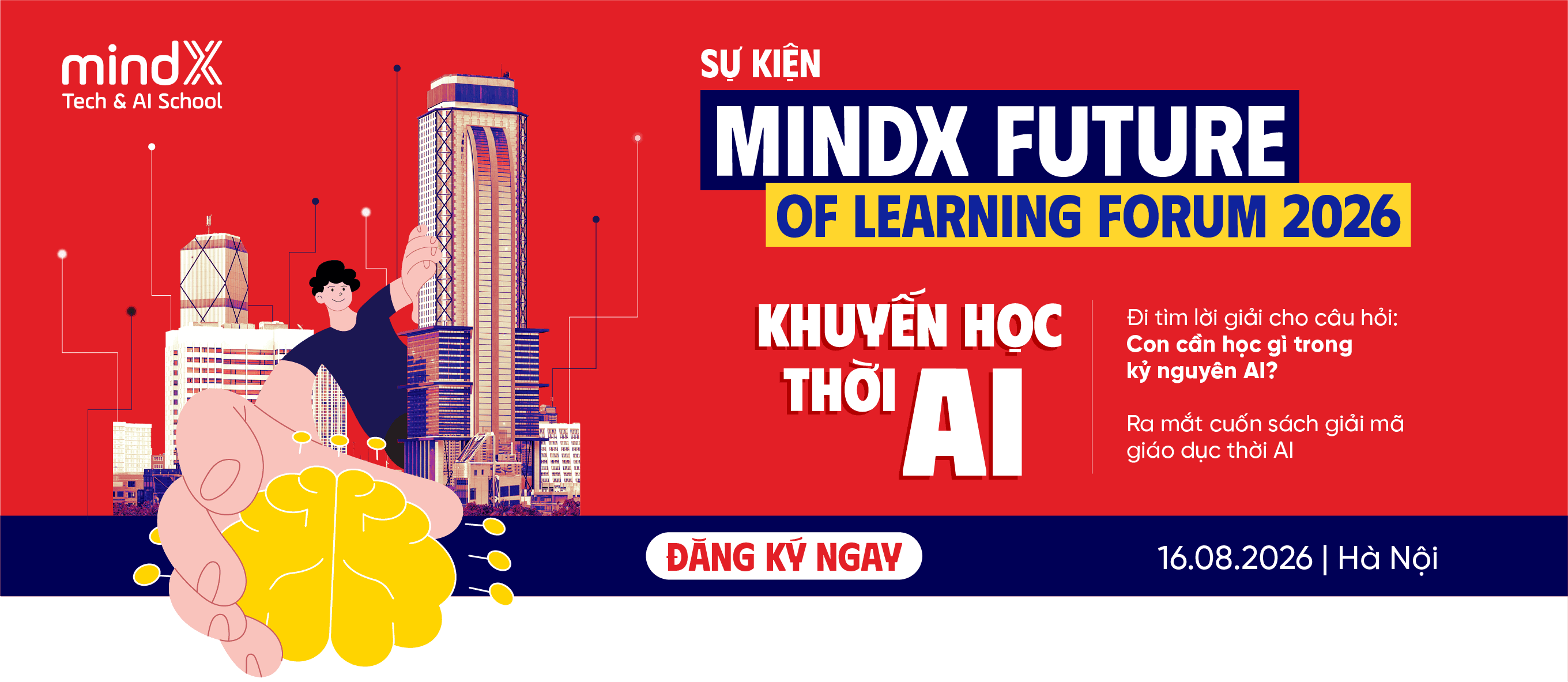 Banner MindX Future of Learning Forum 2026 trên mindx.edu.vn.