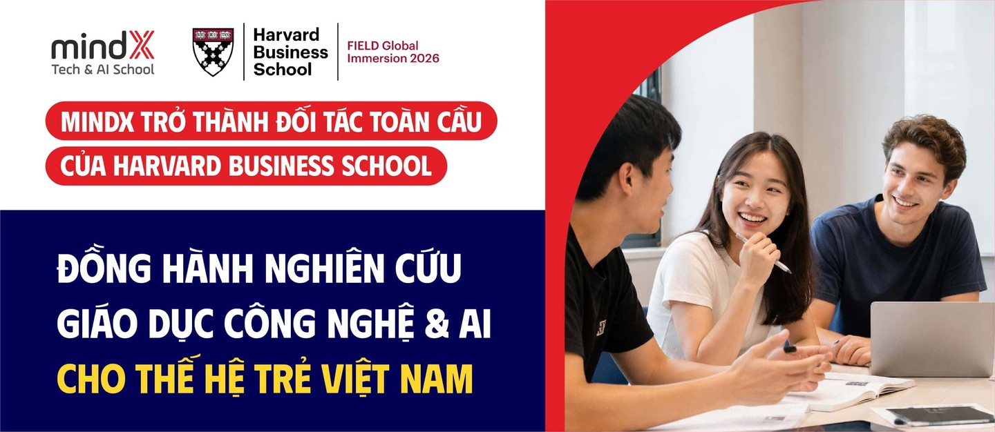 Banner đối tác Harvard Business School trên mindx.edu.vn.
