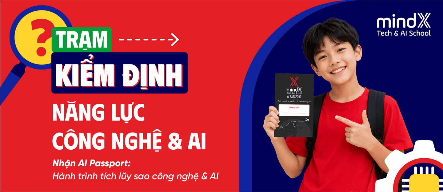 Banner Trạm kiểm định năng lực Công nghệ & AI trên mindx.edu.vn.