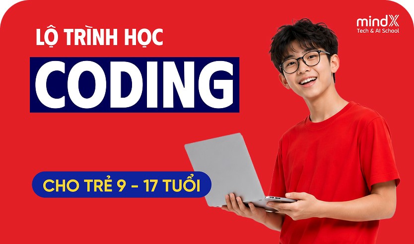 Banner lộ trình Lập trình & AI cho trẻ trên mindx.edu.vn.